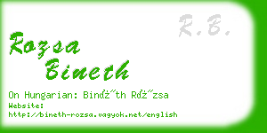 rozsa bineth business card